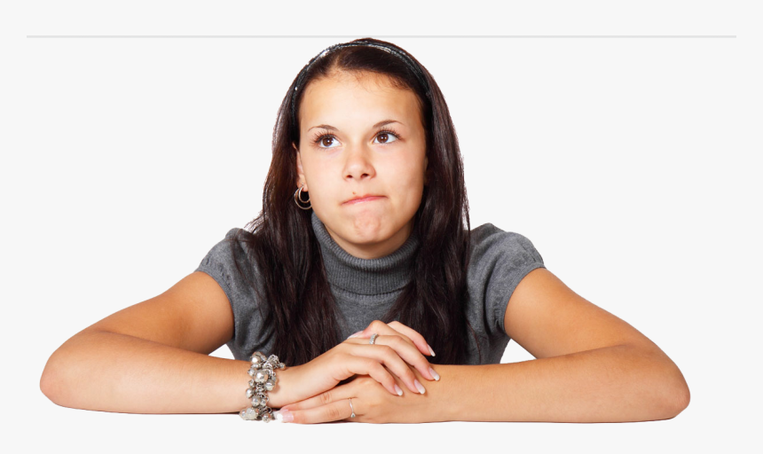 Thinking Woman Png Transparent - Woman Thinking, Png Download