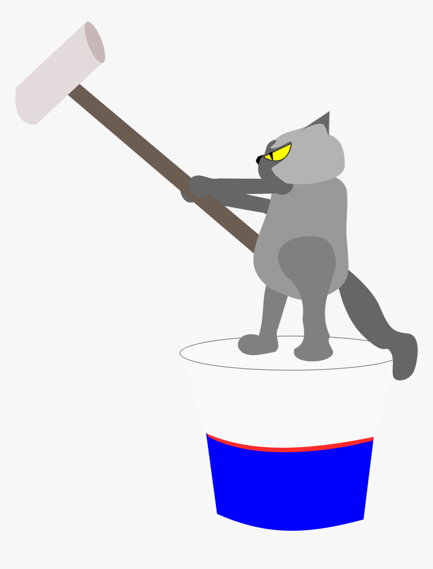 Cat Painting Wall Clip Arts - Cartoon Cat Painting Wall, HD Png Download