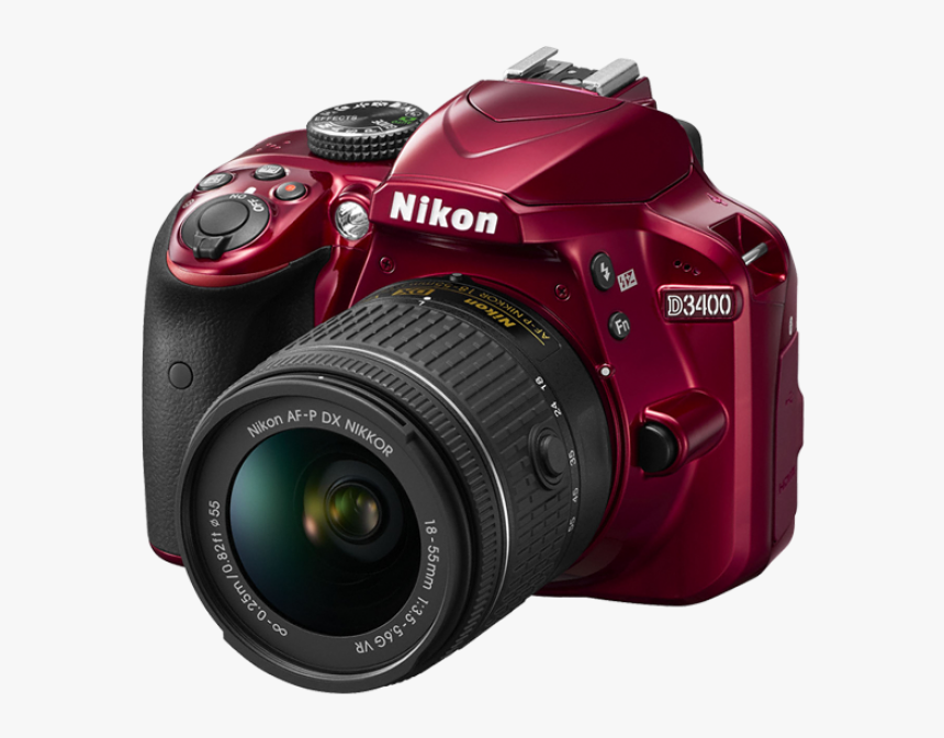 D3400 Dx Digital Slr Camera Body W/ Af P Dx Nikkor - Red Nikon D3400, HD Png Download