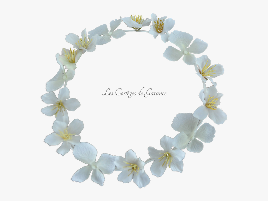 Couronne Blanche Hortensias Fleurs De Cerisiers - Artificial Flower, HD Png Download