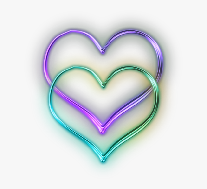 #mq #purple #green #heart #hearts #neon - Heart, HD Png Download