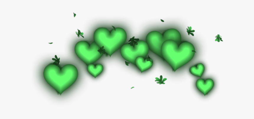 #hearts #heart #green #neon #effect #freetoedit - Heart, HD Png Download