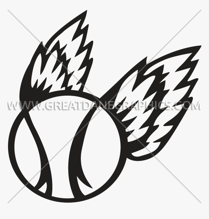 Baseball With Wings Clipart Graphic Download Baseball - Illustration, HD Png Download
