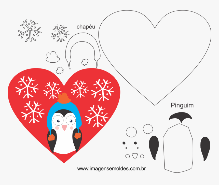 Coração De Natal Para Imprimir, HD Png Download