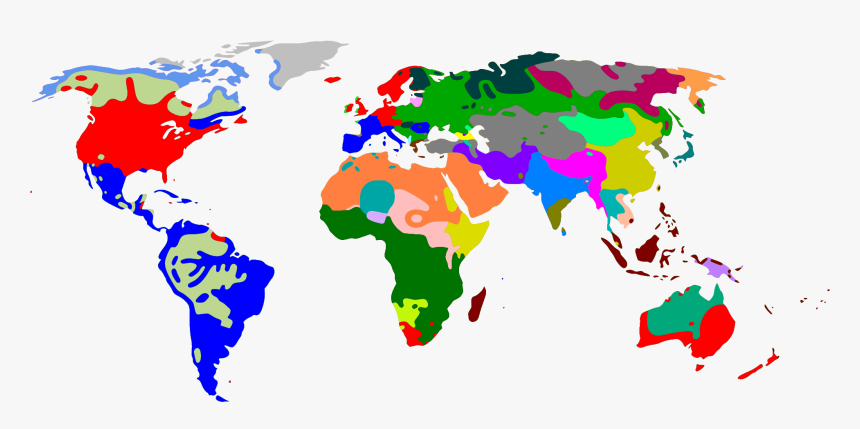 World Map Png Transparent Background - Language Families World Map, Png Download