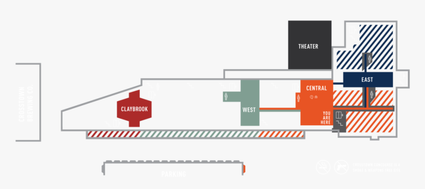 Directory-map - Memphis Crosstown Concourse Layout, HD Png Download