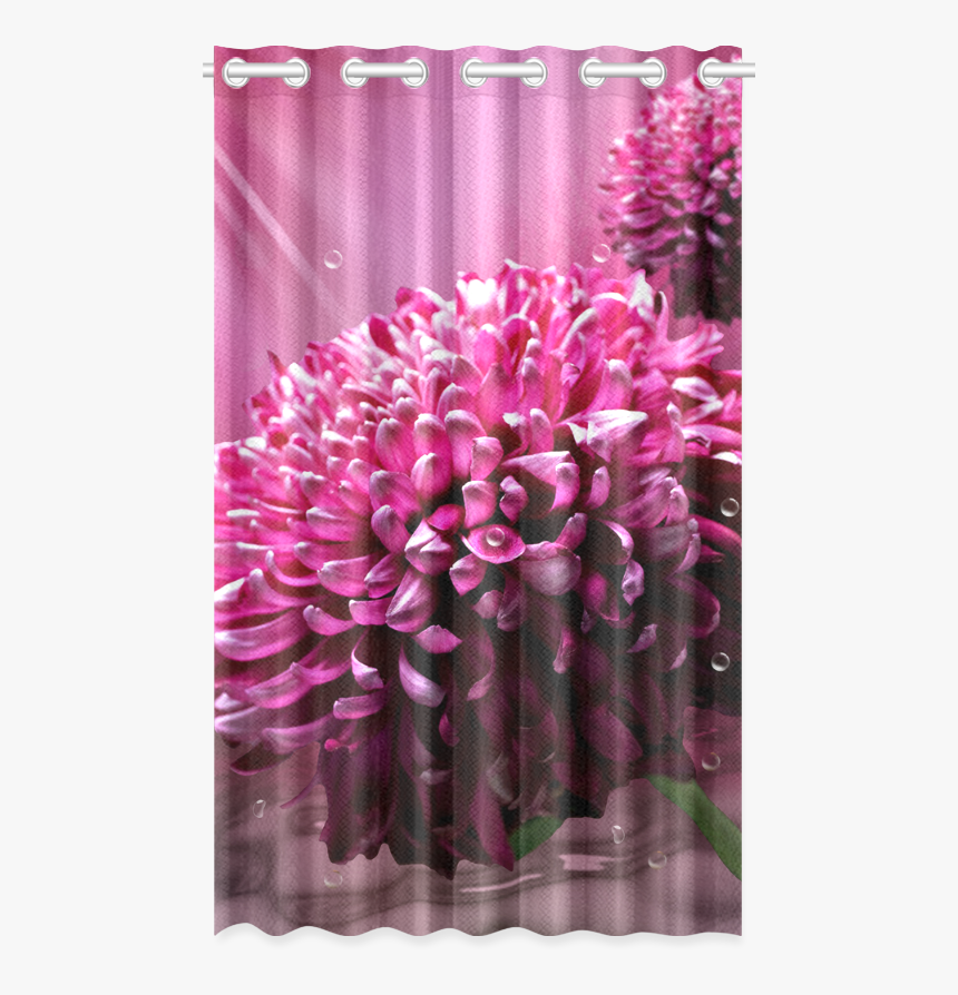 Majestic Magenta Flowers Water Background New Window - Window Valance, HD Png Download