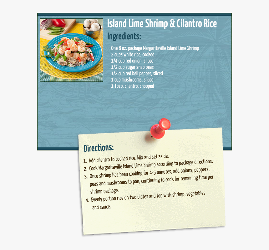 Lime Shrimp & Cilantro Rice - Dish, HD Png Download