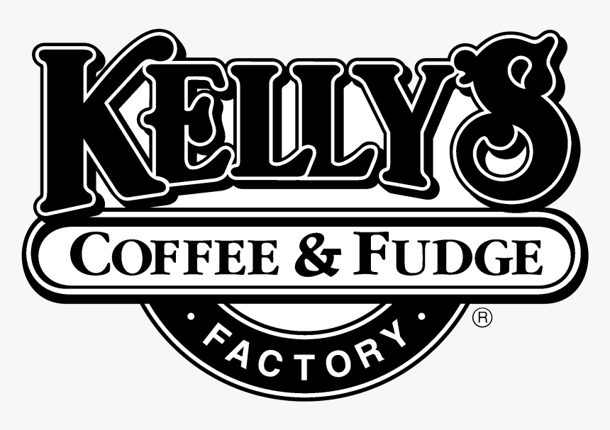 Kelly S Coffee & Fudge Factory Logo Black And White - Logo, HD Png Download
