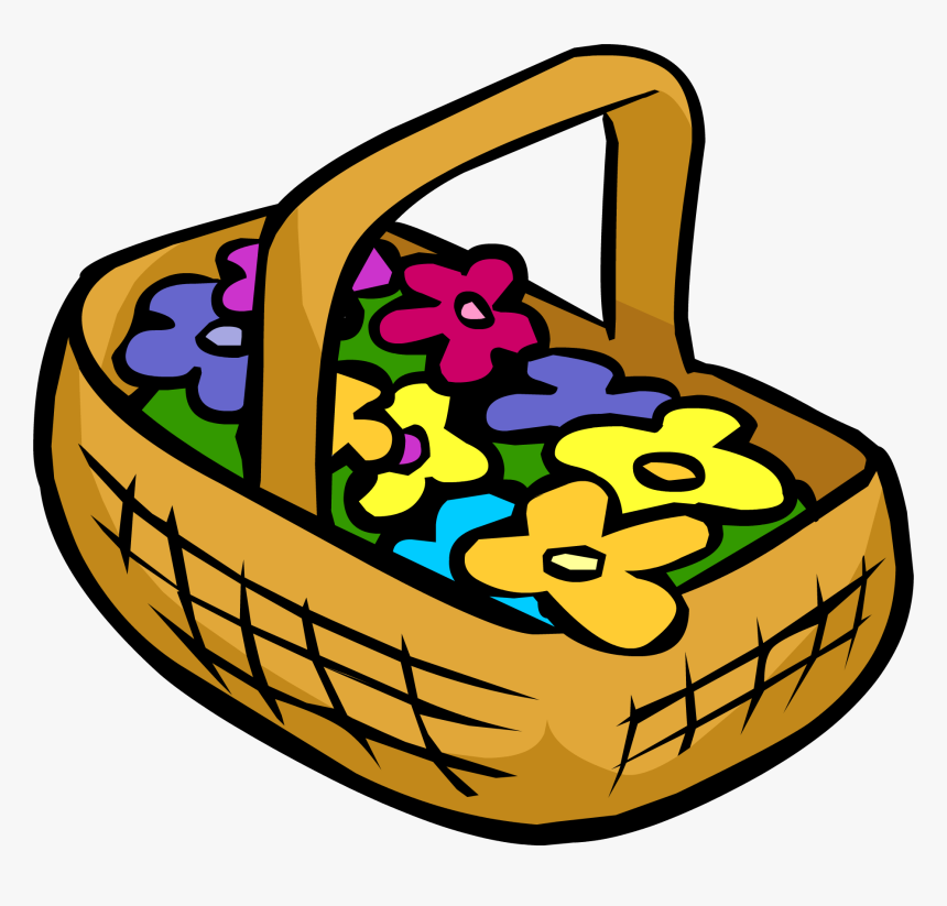 Club Penguin Rewritten Wiki - Clipart Of Basket Of Flower, HD Png Download