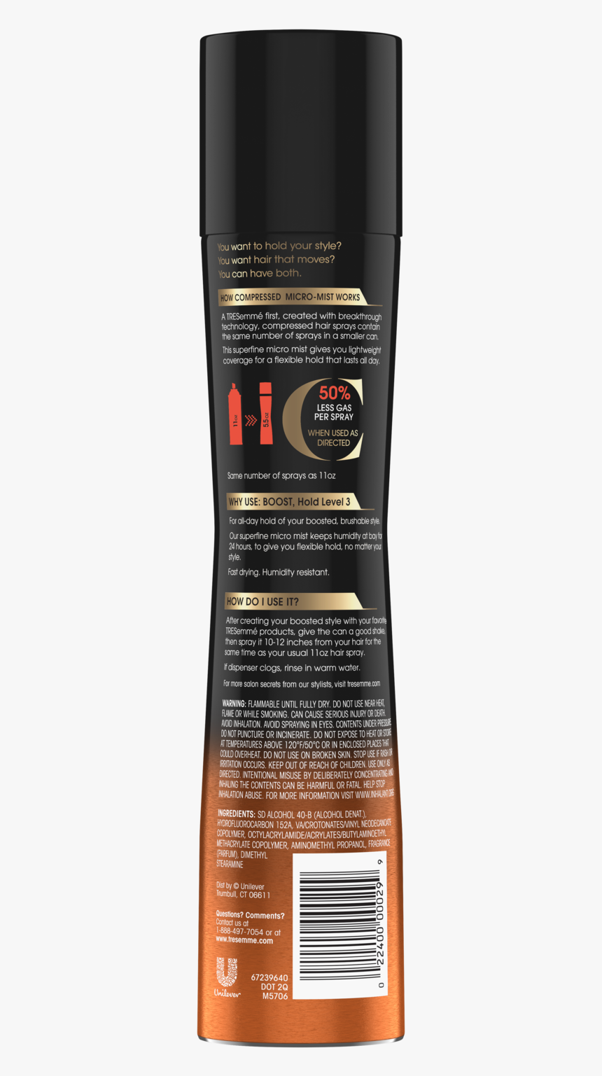 Tresemme Hair Hold Spray, HD Png Download