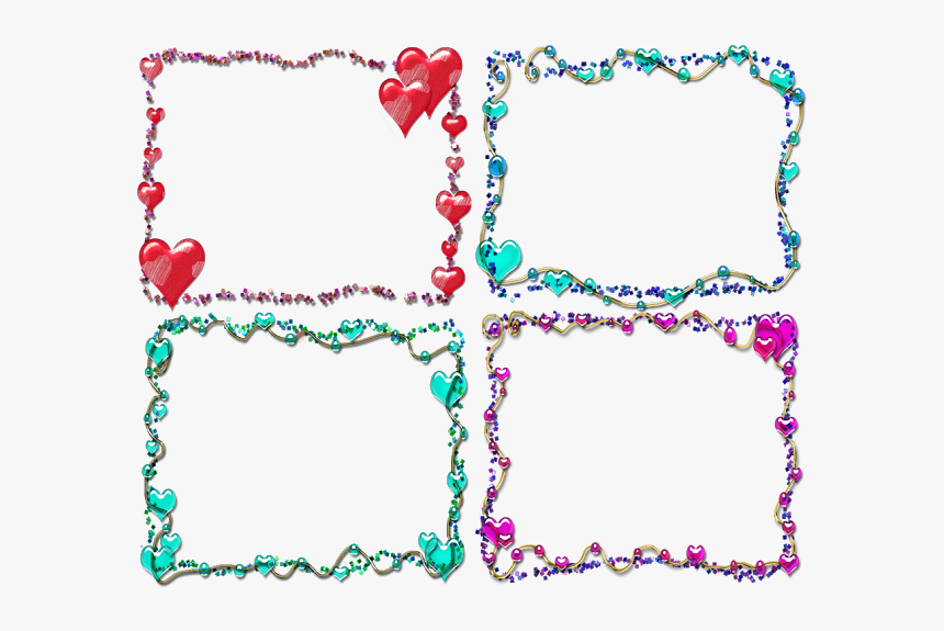 Clip Art Borders - Heart Glitter Border Design, HD Png Download