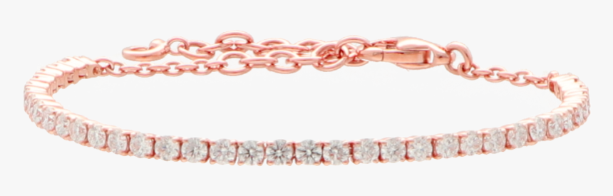 18 Ct Pink Gold Tennis Bracelet Set With White Diamonds - Bracelet, HD Png Download