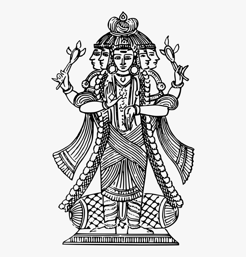 Deity God Hindu - Hinduism Black And White, HD Png Download