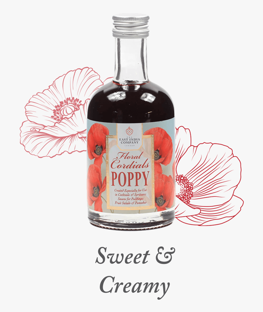 Poppy Cordial Available At The East India Company - Glass Bottle, HD Png Download