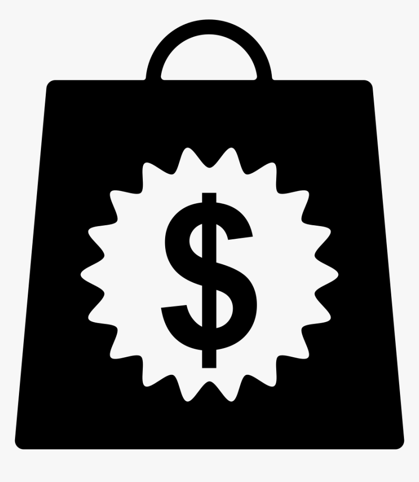 Shopping Bag With Dollars Money Sign - Signo De Compra Png, Transparent Png