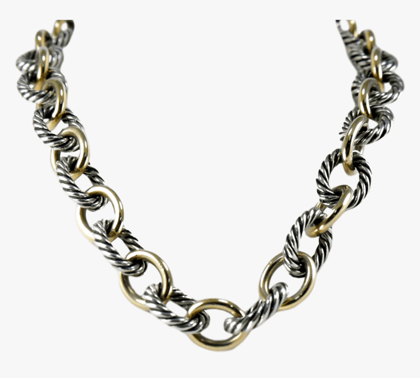 David Yurman 18k Gold And Sterling Silver Twisted Necklace - David Yurman Chain For Ladies, HD Png Download