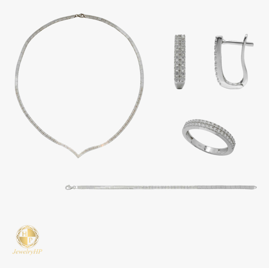 Jewelry Set By White Gold - Necklace, HD Png Download