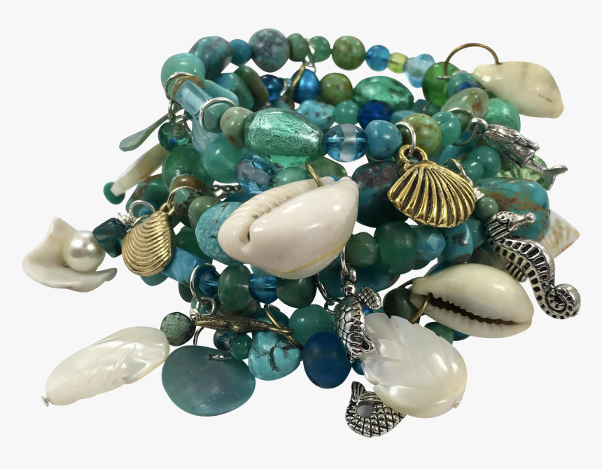 Mermaid Artisan Beaded Charm Bracelet - Bead, HD Png Download