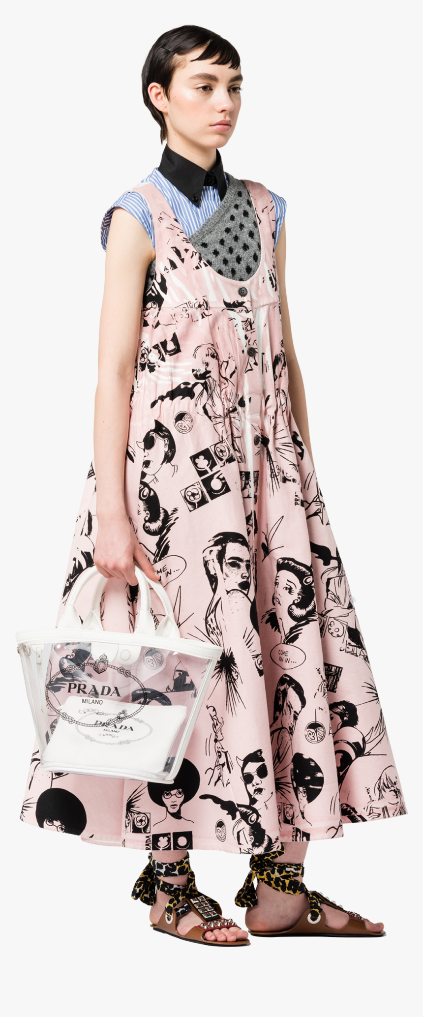 Fabric And Plexiglas Handbag - Handbag, HD Png Download