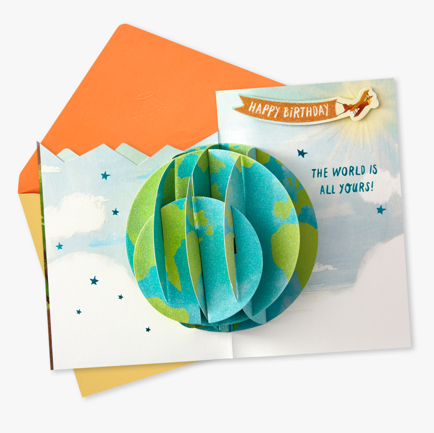 The World Is Yours Pop Up Birthday Card - Graphic Design, HD Png Download