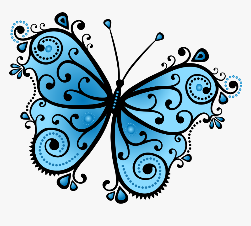 #mq #blue #butterfly #butterflys #flying - Drawing Of Butterfly In Design, HD Png Download