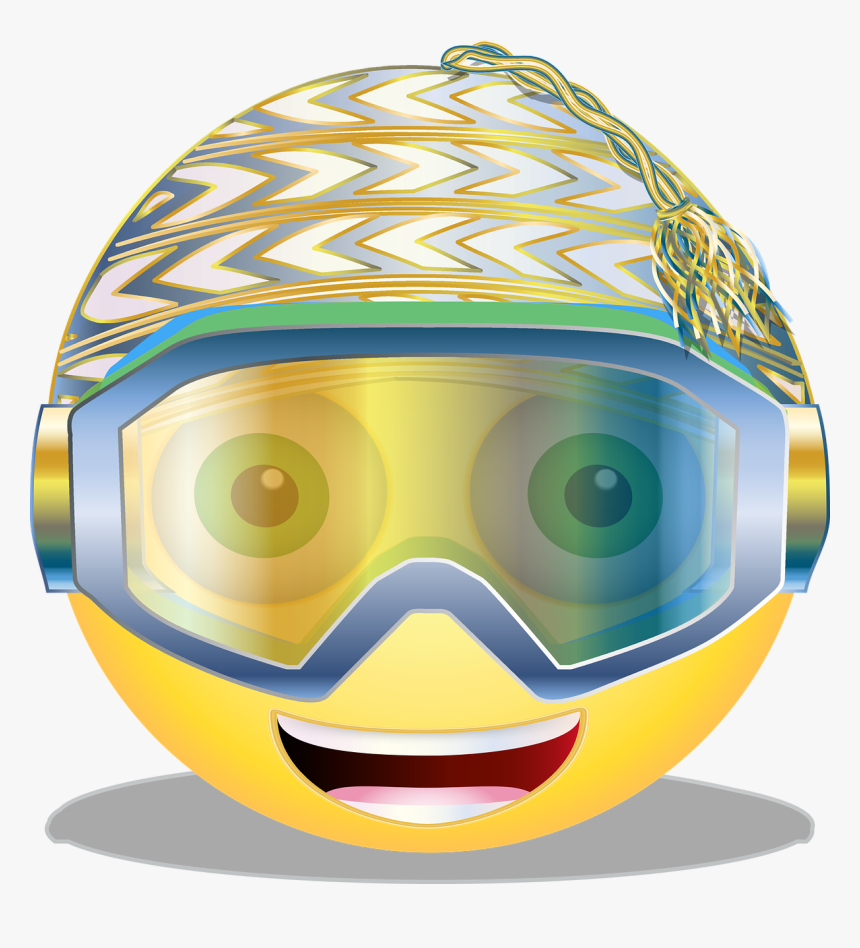 Graphic Skier Smiley Free Photo - Smiley, HD Png Download
