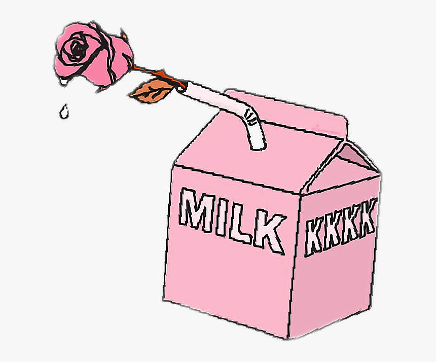 Milk Rose Cigarette Pinkfreetoedit - Cigarette With Rose Aesthetic, HD Png Download