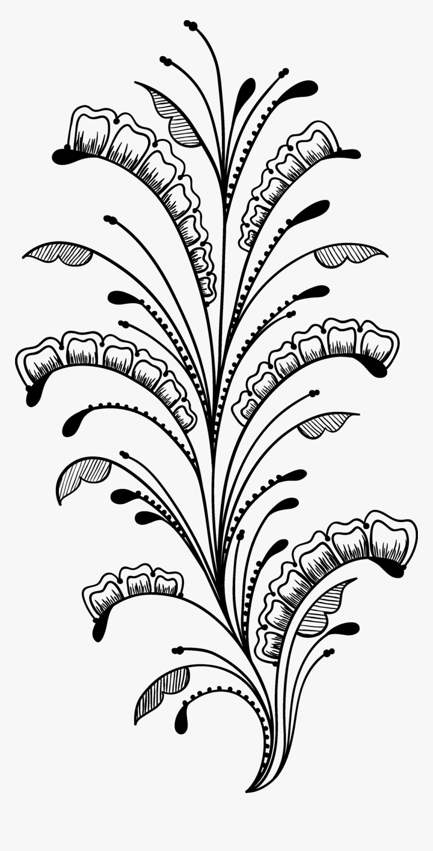Black Plant Leaves Fake Tattoo, Black Plant Leaves - Illustration, HD Png Download