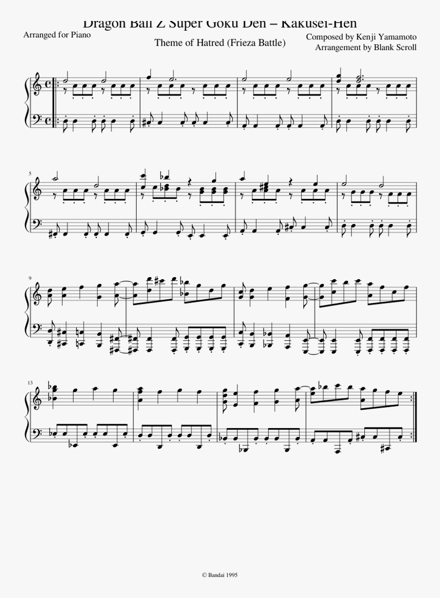 Dragon Ball Z Super Goku Den Kakusei-hen - 依然 爱 你 钢琴 谱, HD Png Download