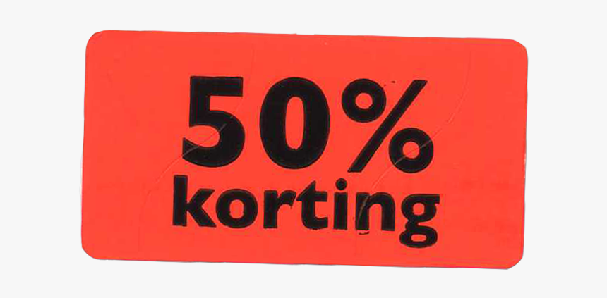 Label, Sale/reduced Label, Paper, 50% Discount, 47x25mm, - 50 Korting, HD Png Download