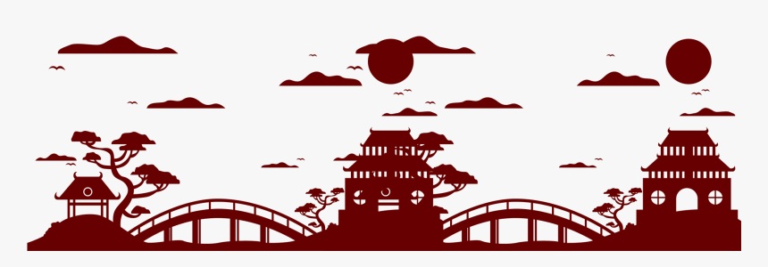 China Map Outline Png - Japanese Landscape Silhouette, Transparent Png