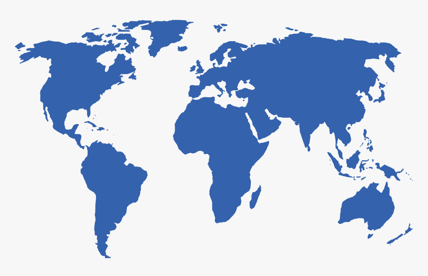 Dark Blue World Map, HD Png Download