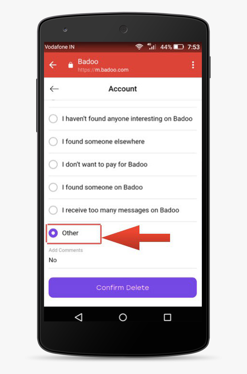 Deactivate Badoo, HD Png Download