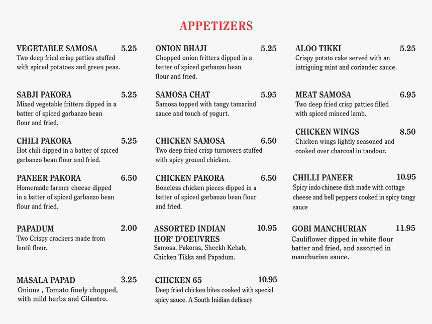 Indian Buffet Vegetarian Menus, HD Png Download