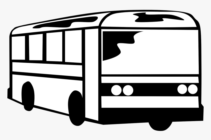 Clip Art Bus Black And White, HD Png Download