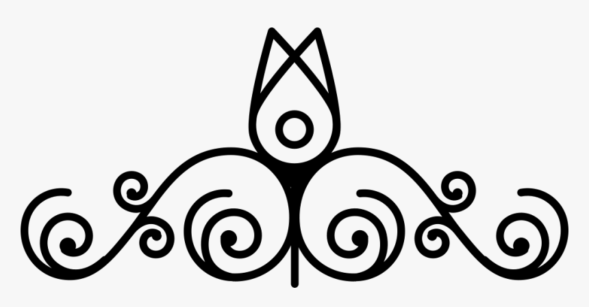 Floral Designs With One Flower On Top Of Spirals In - Vector Flower Design Background, HD Png Download