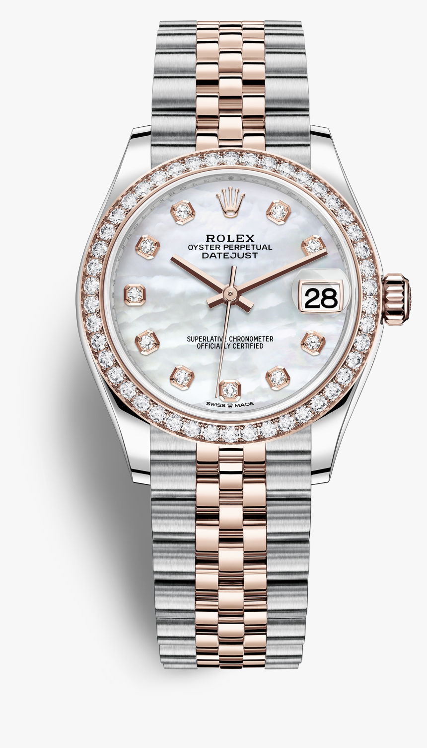Rolex Datejust 31mm Dark Rhodium Everose Rolesor Diamond, HD Png Download