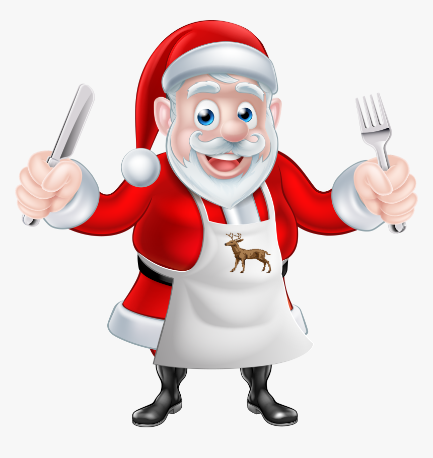 Santa Claus Chef Cooking Christmas - Santa Claus Chef Png, Transparent Png