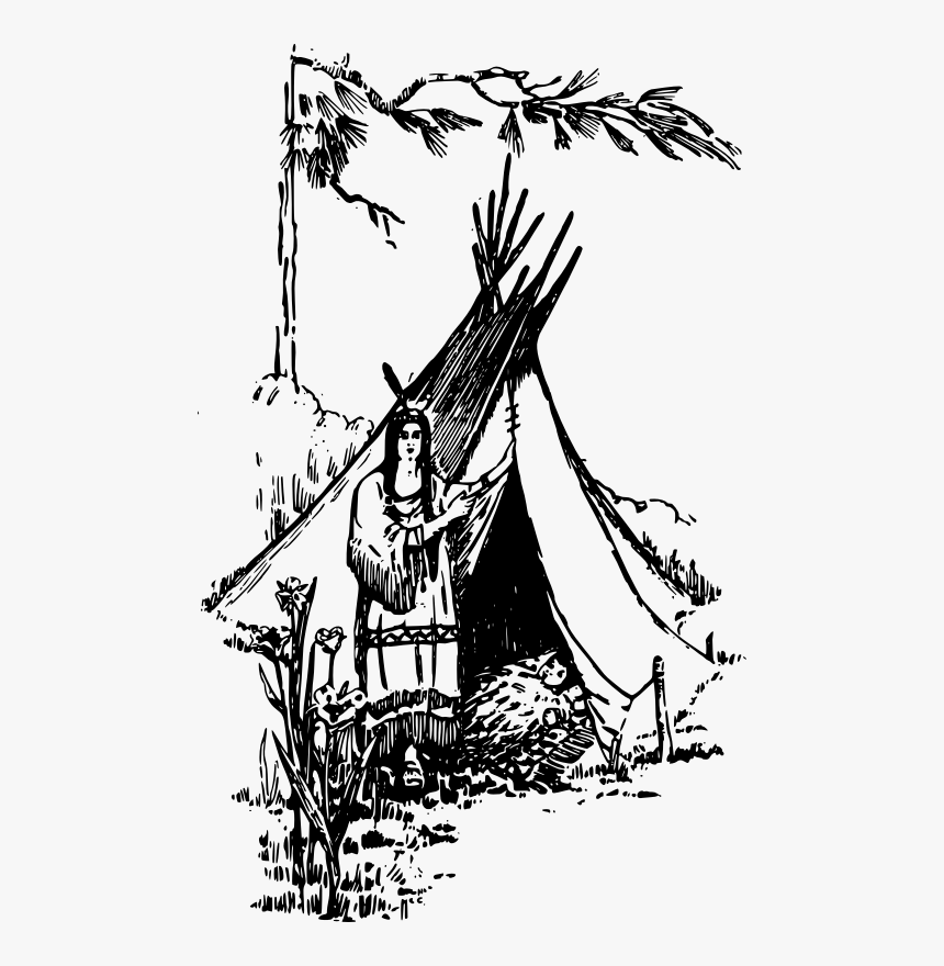 Tipi And Woman - Illustration, HD Png Download