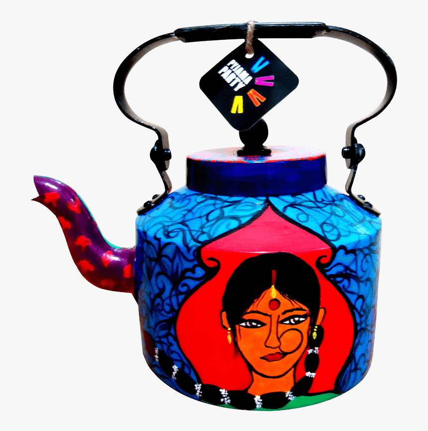 Indian Kettle Png Clipart , Png Download - Warli Art On Decorative Kettle, Transparent Png