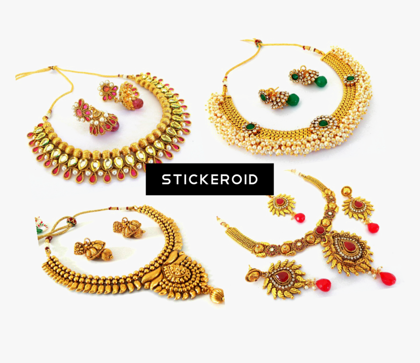 Gold Necklace Accessories - Jewellery Necklace Set Png, Transparent Png