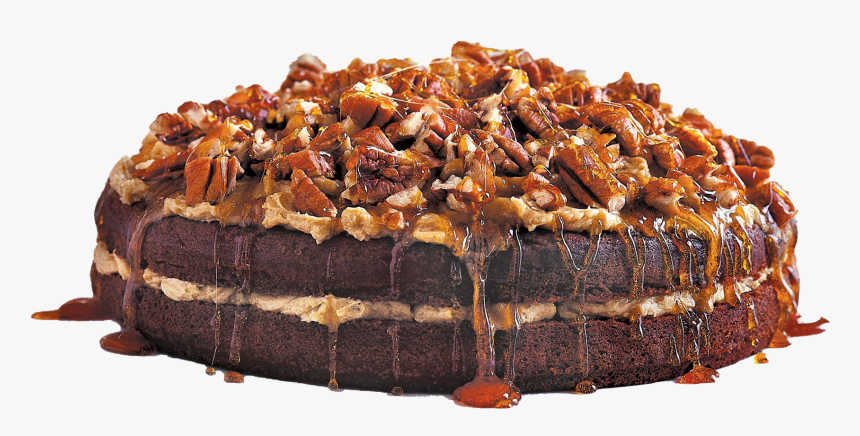 Pecan Nutty Caramel Chocolate Cake Png - Chocolate Cake With Caramel, Transparent Png