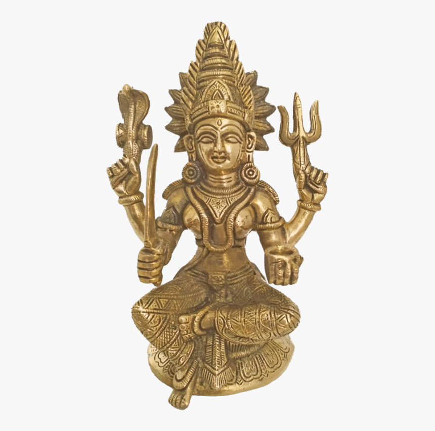 Goddess Regilious Brass Durga Holding A Pot Statue - Statue, HD Png Download