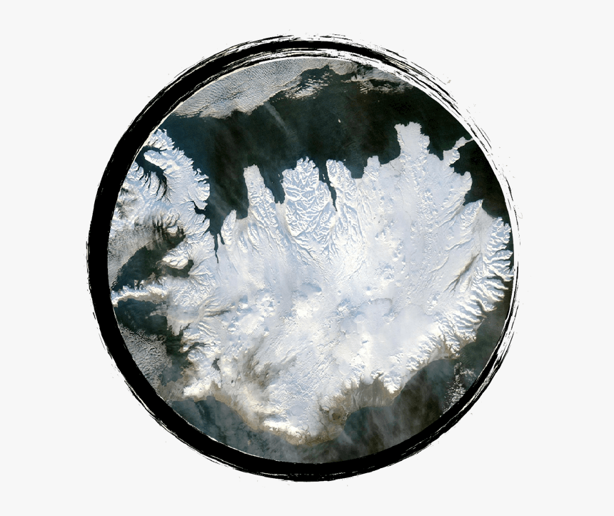 Iceland With Glaciers Satellite, HD Png Download