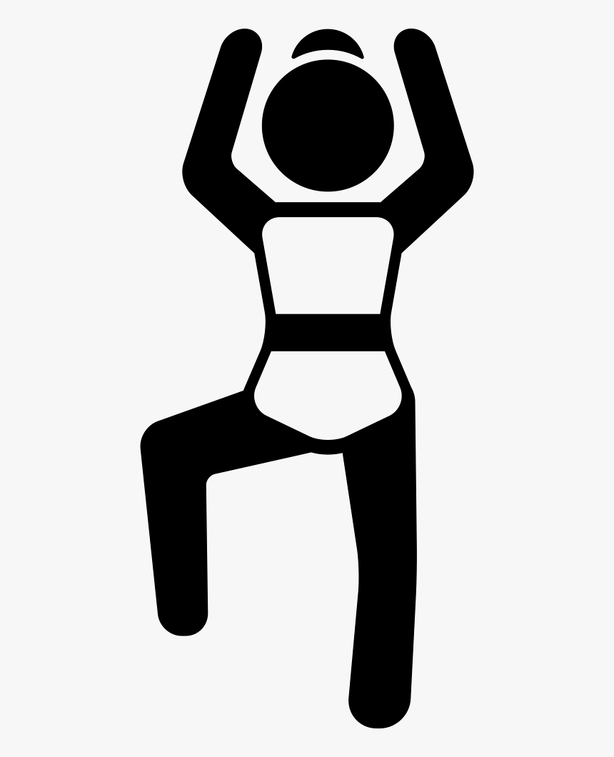 Icon Dança Png - Pilates Cartoon Black And White, Transparent Png