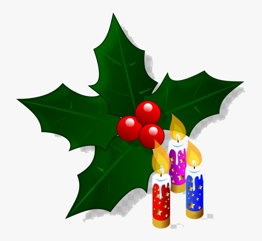 Holly Leaf Berry Clipart Buy Clip Art Christmas Transparent - Agrifoglio Natale Clipart, HD Png Download