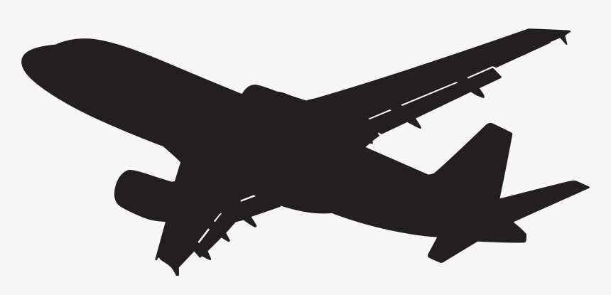 Airplane Fixed-wing Aircraft Clip Art - Transparent Background Airplane Silhouette Png, Png Download