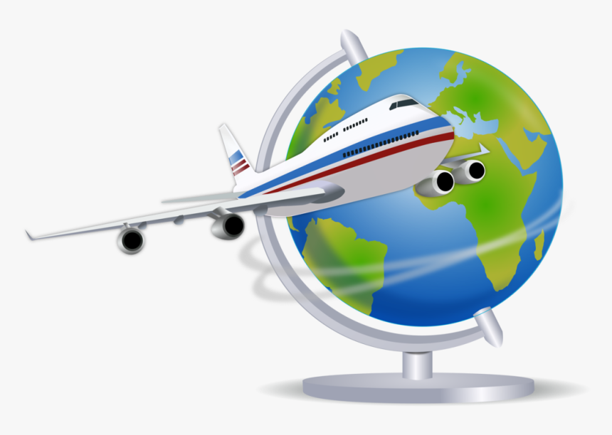 Globe,sky,wing - Airplane Globe, HD Png Download