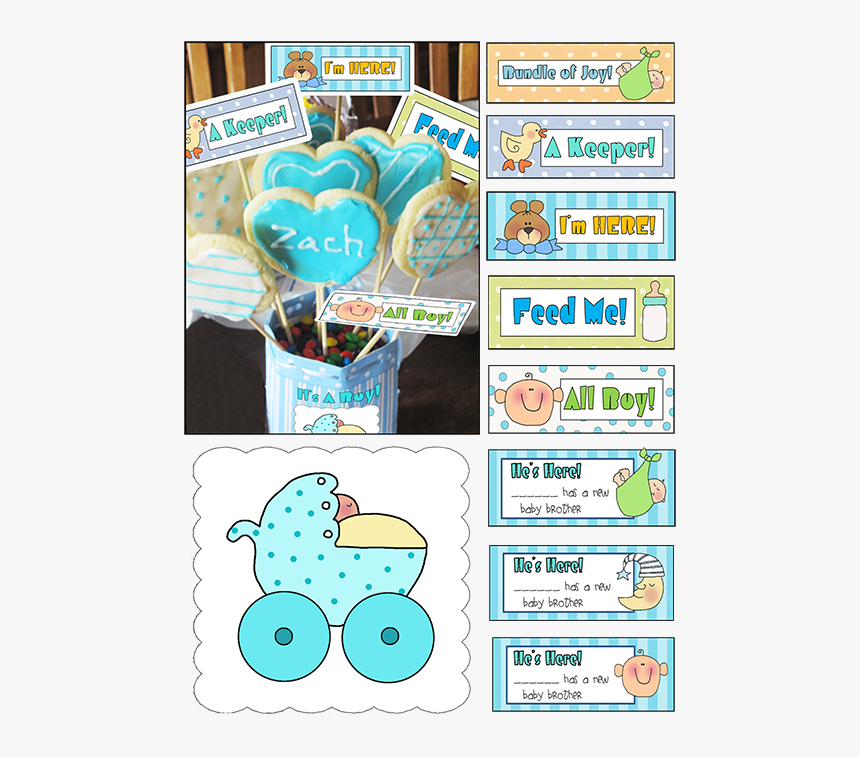 Printable Baby Shower Ideas Cookie Gram It S A Boy - Cartoon, HD Png Download